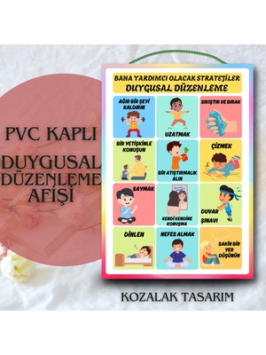 Kozalak Tasarım Duygusal Düzenleme Afişi Pvc Kaplı Tek Parça Afiş 22*30 cm