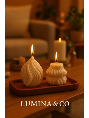 PremiumPort Renkli Çizgili Mini Mum Seti, Şık ve Sıcak Atmosfer Yaratır