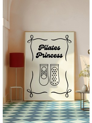 PremiumPort Şekilli ve Renkli Pilates Temalı Çerçevesiz Poster, Motivasyon Dolu Dekorasyon