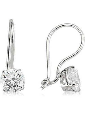 Inure Jewelry Gümüş Tek Taş Sallantılı Küpe