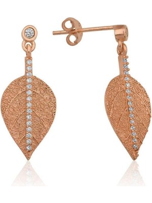 Inure Jewelry Gümüş Yaprak Küpe