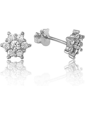 Inure Jewelry Gümüş Çiçek Çivili Küpe