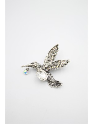 Royaleks Kuş Broş - Gümüş