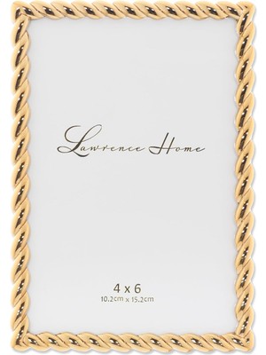 Gfc Life Store Metal Çerçeve, Halat Tasarımı, 10 x 15 Cm, Altın Rengi