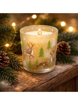 Hero Glow Candle Bardak Mum(Kış Konsept Desenli)
