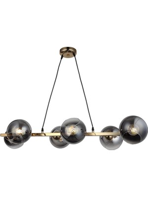 Gfc Life Store 6'lı Sıralı Koyu Altın Avize 6XE27