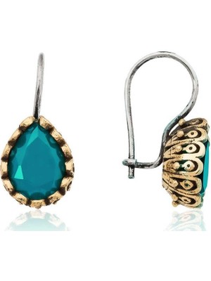 Inure Jewelry Gümüş Turkuaz Damla Otantik Kadın Küpe