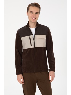 U.S. Polo Assn. Erkek Regular Fit Koyu Kahverengi Fermuarlı Örme Hırka 50309977-VR084