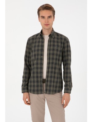 U.s. Polo Assn. Erkek Açık Haki Gömlek Desenli 50308482-VR183