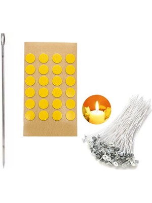 PremiumPort 45 Parça Mum Yapım Seti, Fitil Delme Aparatı ve Sabitleme Etiketi