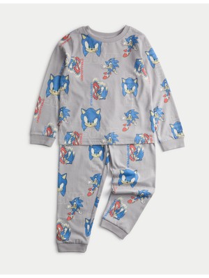 Marks & Spencer Pamuklu Sonic Baskılı Pijama Takımı