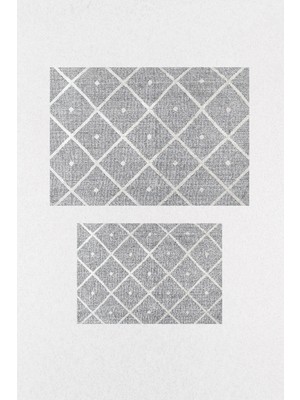 Eliana Home Dijital Baskı  Modern Banyo Halısı Ikili Banyo Paspası LNA5-0575  100X60+60X50 cm