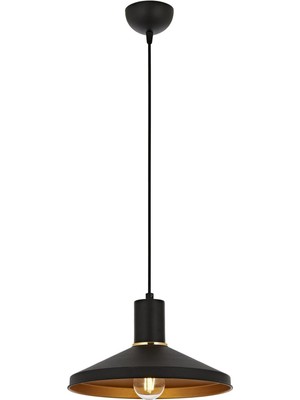 Gfc Life Store Siyah Boyalı Modern Avize E27 Metal 30CM