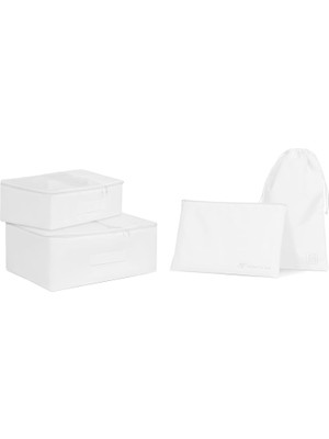 Gfc Life Store Textile 4'lü Beyaz Renk Bavul Içi Düzenleyici Set 1 Adet 25 x 40/1 Adet 32 x 25/1 Adet 31 x 22 x 12/1 Adet 37 x 27 x 17 cm