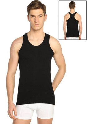 Tutku Erkek Siyah Ribanalı Likralı Sporcu Rambo 6`lı-Siyah-L