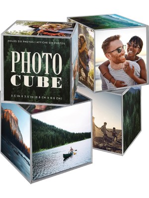 Gfc Life Store 6-Kant Foto Cube, Klar, Set 4