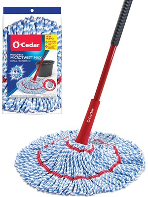 Gfc Life Store Max Mikrofiber Bükümlü Paspas, 1 Ekstra Dolum ile | Eller Serbest Sıkma Özellikleri | Ekstra Büyük 45 cm Paspas Başlığı | Tüm Zemin Tiplerinde Güvenli