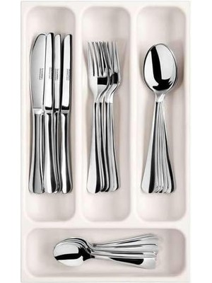 Gfc Life Store 899410 Mutfak Gereçleri Için Çekmece Düzenleyici, Plastik, Beyaz, 37 x 22,2 x 4,5 cm