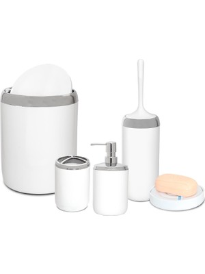 Gfc Life Store Xl Krom Dekorlu Banyo Seti/beyaz