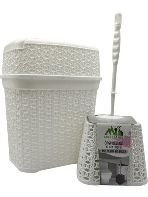 Gfc Life Store Çöp Kovası ve Klozet Fırçası Seti, Beyaz