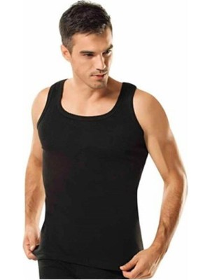 Tutku 6'lı Siyah Ribana Atlet Erkekler İçin Yazlık Kullanım Ter Tutmayan Özellikte