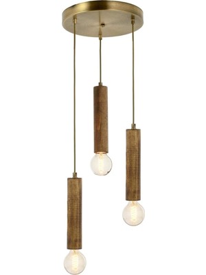 Gfc Life Store Eskitme Kaplama Modern Avize E27 Ahşap 35CM