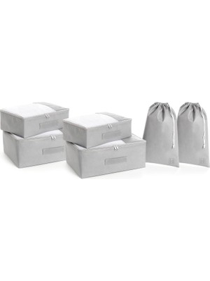 Gfc Life Store Textile 6'lı Gri Renk Bavul Içi Düzenleyici Set