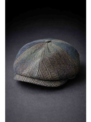 Alasmiel 8 Parça Ingiliz Kasket | Kışlık Yünlü Desenli Retro Şapka