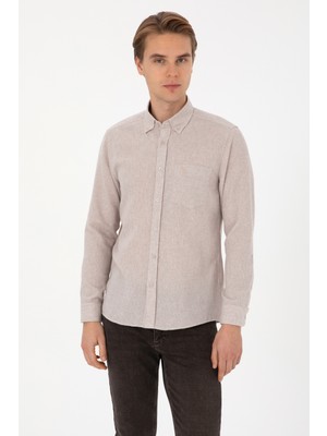 U.s. Polo Assn. Erkek Taş Gömlek Desenli 50308596-VR049