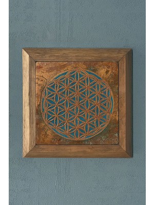 PremiumPort Yaşam Çiçeği Taş Tablo 28X28 Cm, Şık Duvar Dekoru