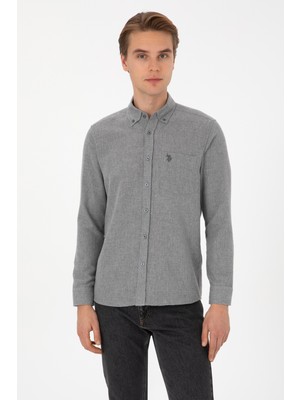 U.s. Polo Assn. Erkek Gri Gömlek Desenli 50308596-VR024