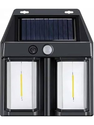 Skygo Rustik Ampul Ikili Solar Duvar Aplik Güneş Enerjili Hareket Sensörlü