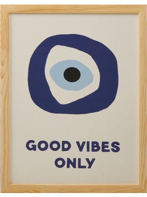 PremiumPort Mavi ve Beyaz Modern Duvar Panosu, 30X40 Cm, Pozitif Atmosfer Için