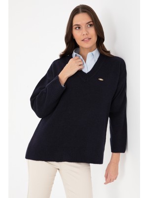 U.s. Polo Assn. Kadın Lacivert Melanj Kazak /triko 50314833-VR120