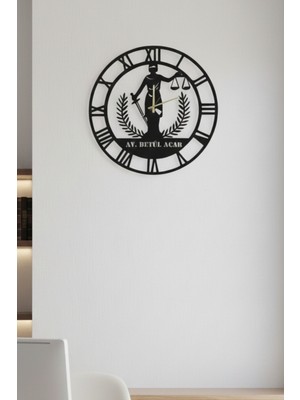 Grandmix Kişiye Özel Avukat Temalı Metal Duvar Saati 45X45 cm