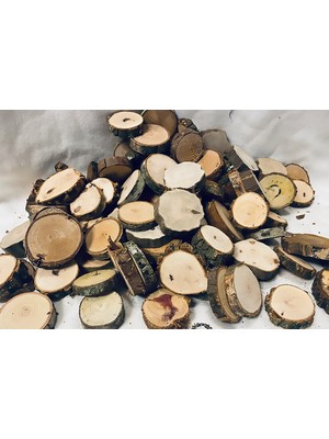 PremiumPort Doğal Mini Ahşap Kütük Dilimleri, Dekorasyon, Hobi ve Eğitim Seti