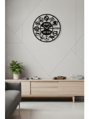 Grandmix Kişiye Özel Oto Servis Temalı Metal Duvar Saati 45X45 cm