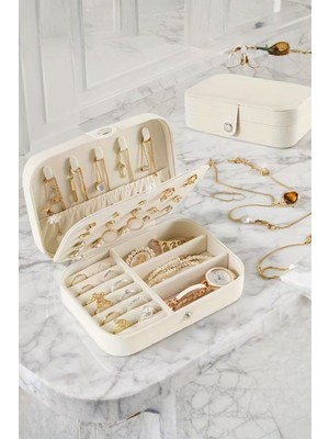 Feyza Design Bölmeli Beyaz Takı Kutusu, 16X11X6 Cm, Şık ve Düzenli Saklama Çözümü