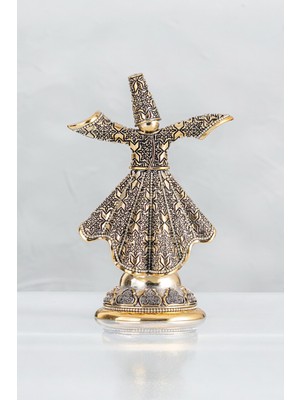 PremiumPort Zirkon Taşlı Gold Semazen Dekoratif Biblo 18X26 Cm, Şık ve Gösterişli Tasarım