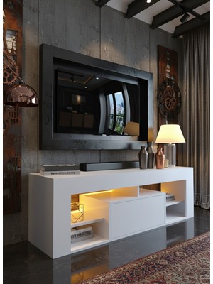 Resital Ledli Tv Ünitesi L1504-1 Beyaz