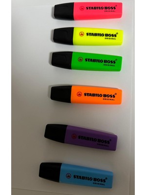 Senson Fosforlu Kalem,  2-5 mm Uç, Su Bazlı Mürekkep, 4 Saat Kurumaya Dayanıklı 6 Lı Set