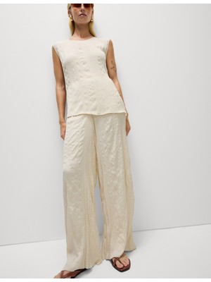 Marks & Spencer Pliseli Geniş Paça Pantolon