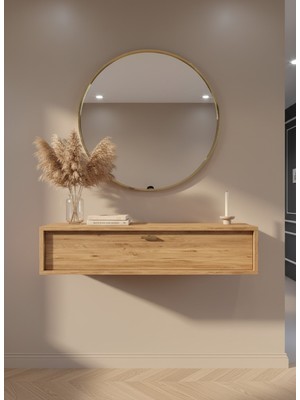 Resital Dresuar Çam Gold - Modern Duvara Monte Antre Mobilyası