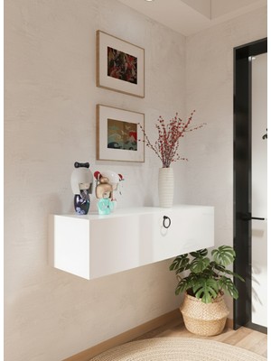 Resital Dresuar Beyaz - Modern Duvara Monte Antre Mobilyası