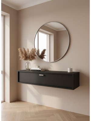 Resital Dresuar Antrasit Silver - Modern Duvara Monte Antre Mobilyası