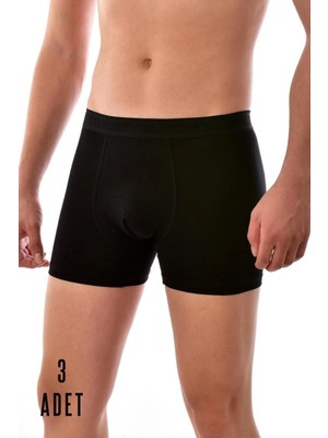 Elit Erkek Siyah 3 Adet Elit Modal Elasthan Boxer  1251-SİYAH-S