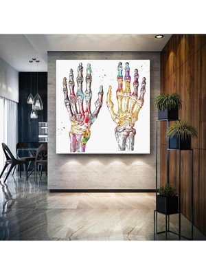 PremiumPort El ve Parmak Kemikleri Röntgeni Kanvas Tablo, Fizyoterapi Dekoru