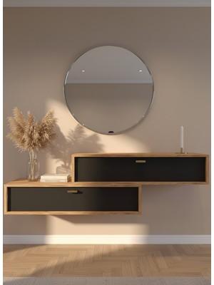 Resital Dresuar Çam Antrasit Silver - Modern Duvara Monte Antre Mobilyası