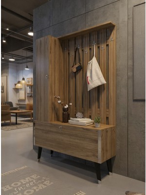 Resital Portmanto Vestiyer - GP7001-2 - Ceviz Silver