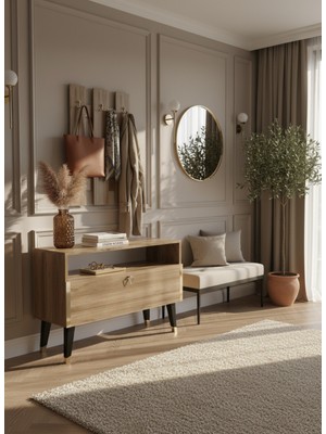 Resital Portmanto Vestiyer - GP7004-2 - Ceviz Gold